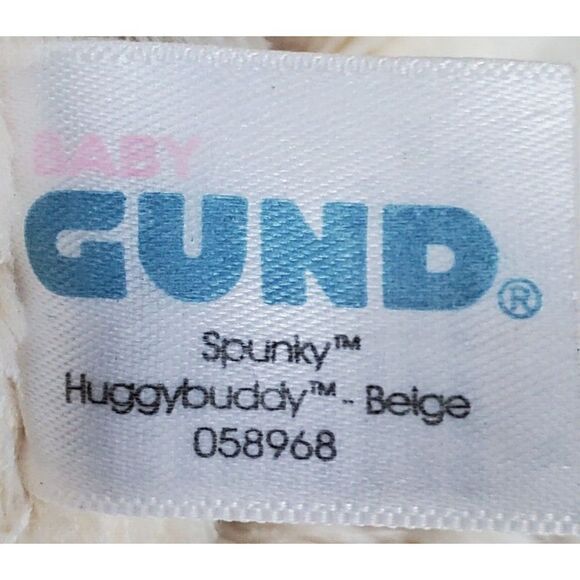 Baby Gund Security Blanket Lovey Huggybuddy Spunky Puppy Dog Beige Satin Infant - Picture 8 of 10